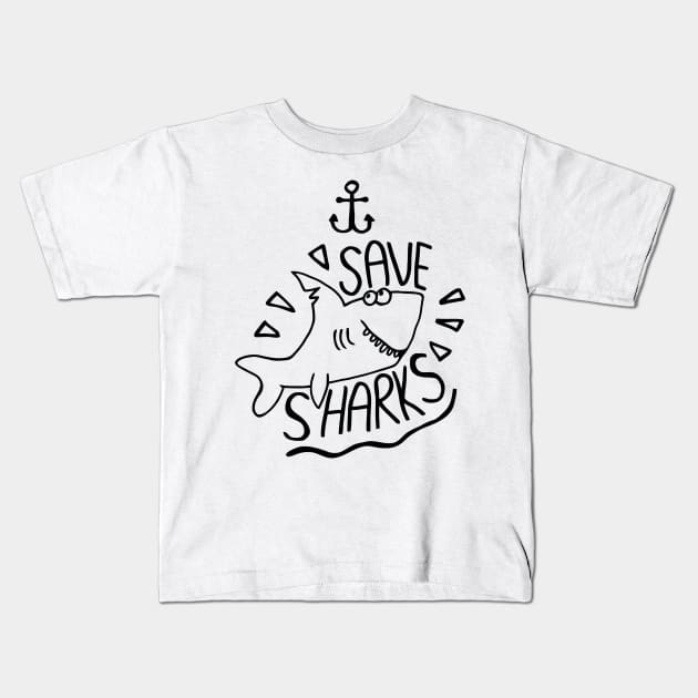 Save Sharks Kids T-Shirt by Ramateeshop